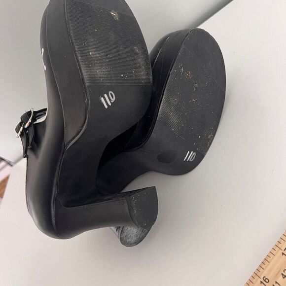 Vintage 90s TUK Platform Mary Jane US women's 8 Leather Pirate Skull Goth - Picture 4 of 8